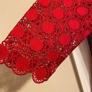 Size 1X Red Circle Lace Blouse